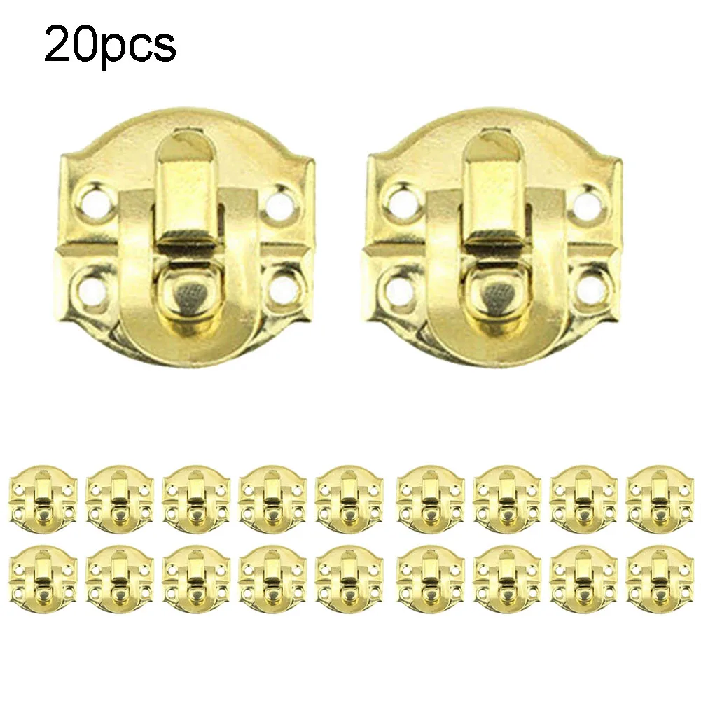 

20pcs 20x20mm Antique Hasps Iron Lock Catch Latches For Jewelry Box Buckle Suitcase Buckle Clip Clasp Wood Wine Box Latch