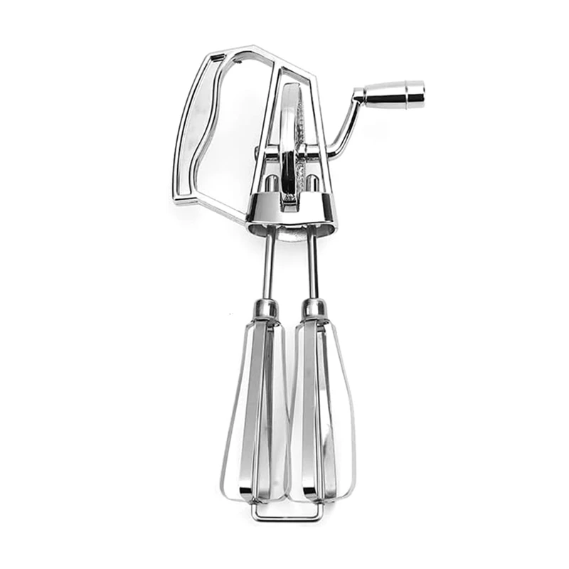 Manual Egg Beater Hand Crank Stainless Steel Whisk Ergonomic ABS Handle Compact Design for Easy Mixing, egg beater