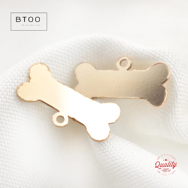 Dog Bone Charm 14K Gold Filled Animal Bone Charm Jewelry for DIY Bracelet Necklace Making Tarnish Resistant Jewelry Findings
