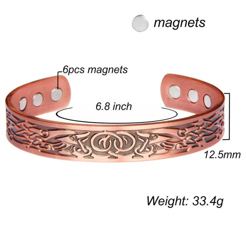 Women Magnetic Copper Bracelet Healing Energy Rose Gold Adjustable Cuff Bracelets Bangles Jewelry Wholesale / Drop Shipping