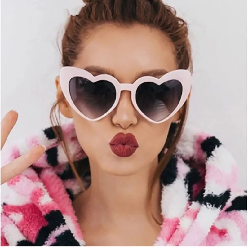 SEKINEW New Type High Quality Love Ladies Sunglasses Cute Heart Trend Heart-Shaped Glasses Driver Goggles Love Ladies Sunglasses