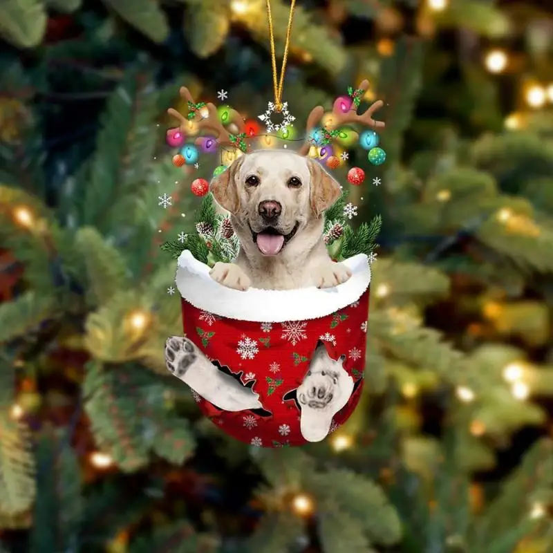 Christmas Ornaments Cute Puppy Dog Christmas Tree Hanging Pendant Xmas Decoration For Gift Family Wedding Party New Year Decor christmas decorations