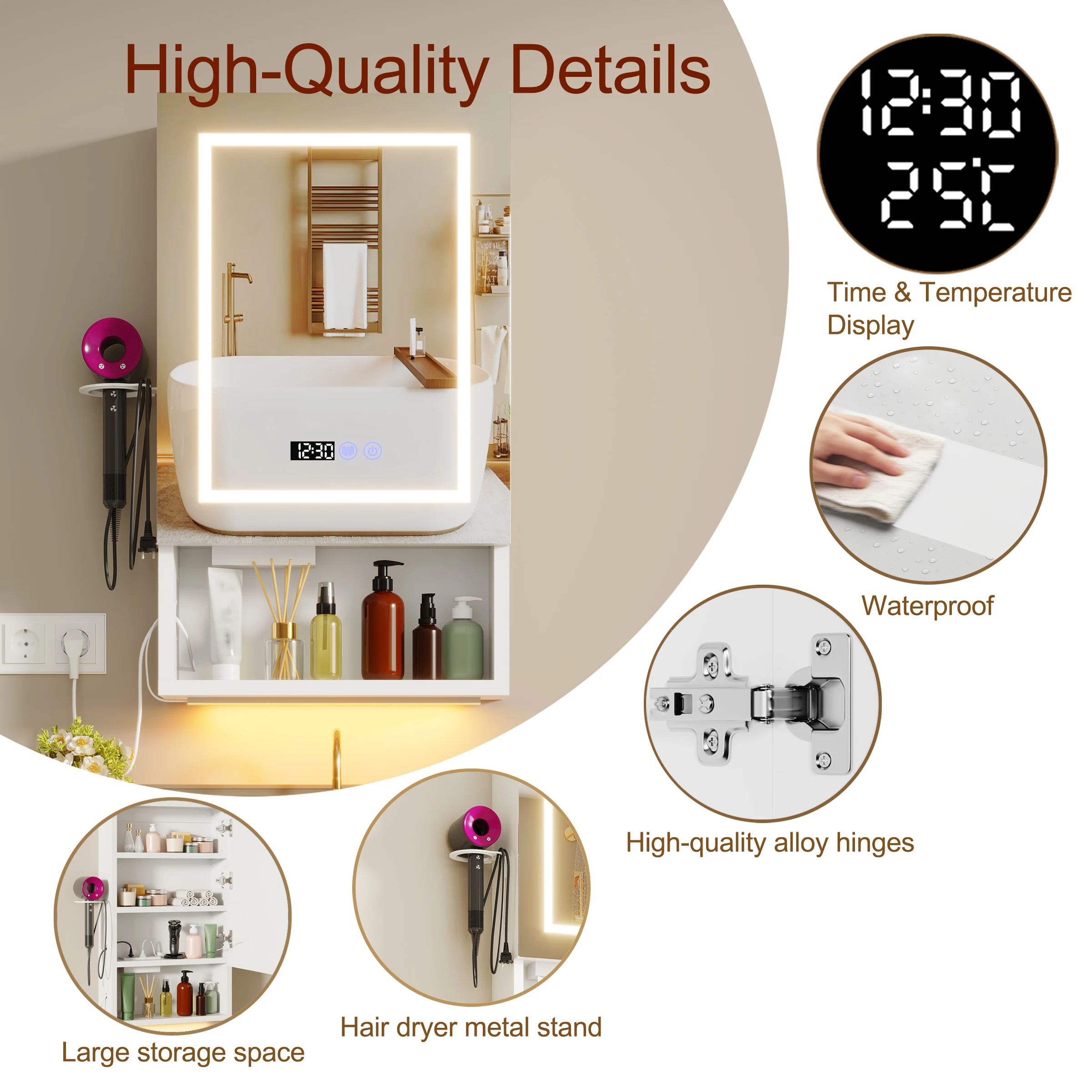 Szafka łazienkowa z regulacją oświetlenia z EU za $44.6 / ~169zł