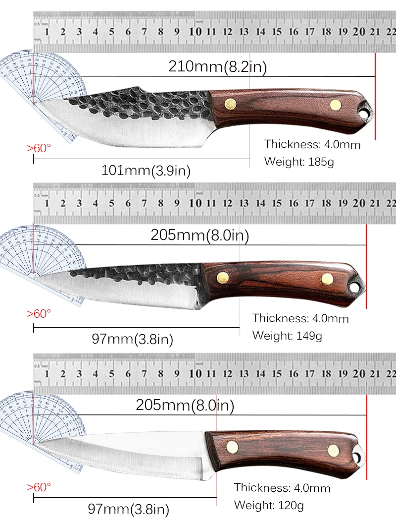 Kitchen Knife Meat Boning Knife Hand Forged Sharp Slaughtering Cutter Steel Knives with Sheath For Outdoor Fishing BBQ