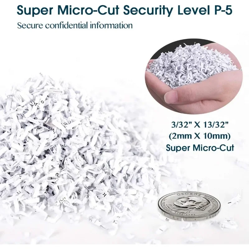 WOLVERINE 15-Sheet Super Micro Cut High Security Level P-5 Heavy Duty Paper/CD/Card Shredder for Home Office 5