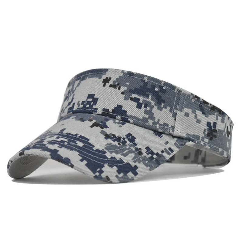  - Men's Camouflage Summer Sun Hats Tactical Army Empty Top Visor Cap Women Adjustable Outdoor Sports Cycling Tennis Cap Beach Hat