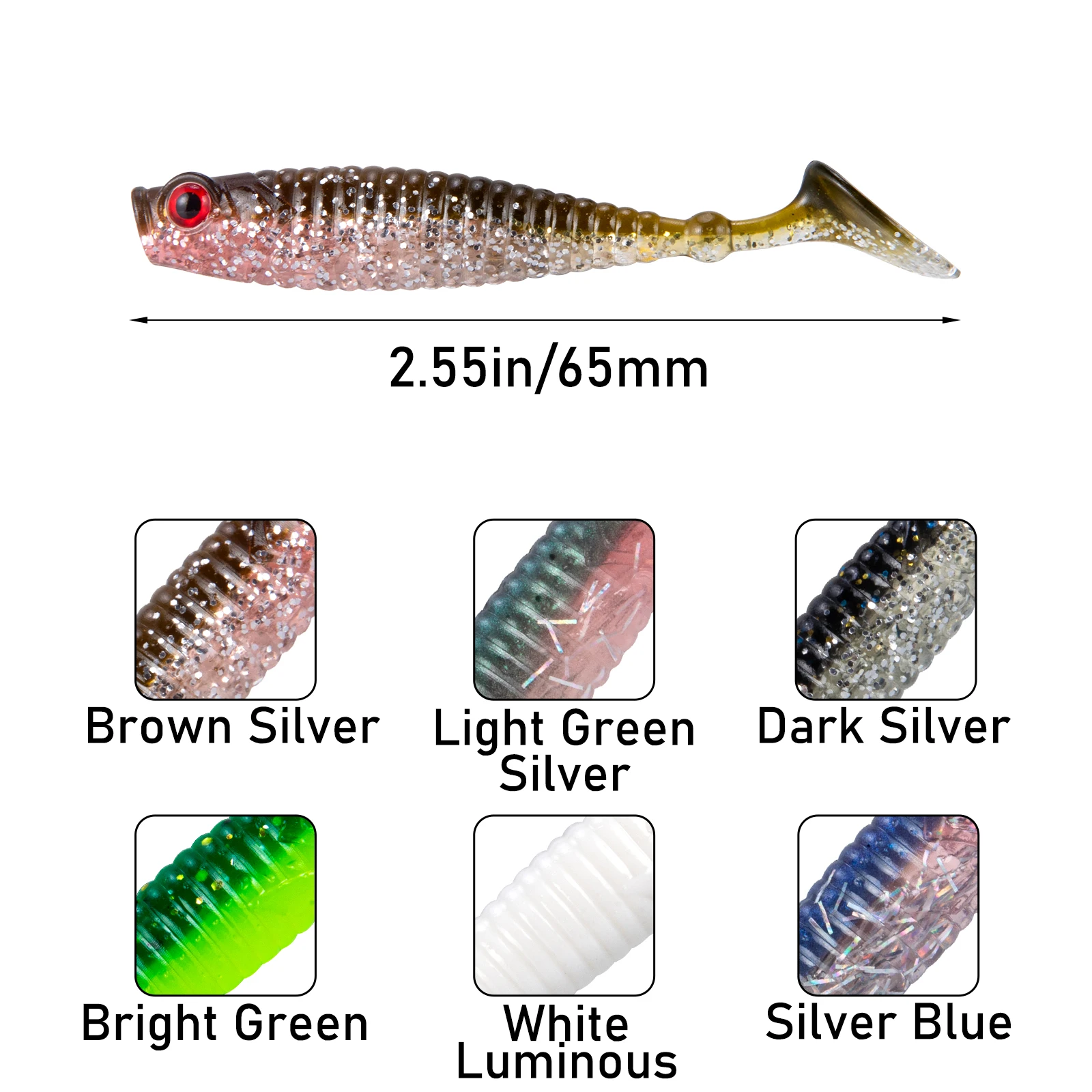 Plastic Weedless Rig, Shad Fishing Lure, Plastic Swim Lure