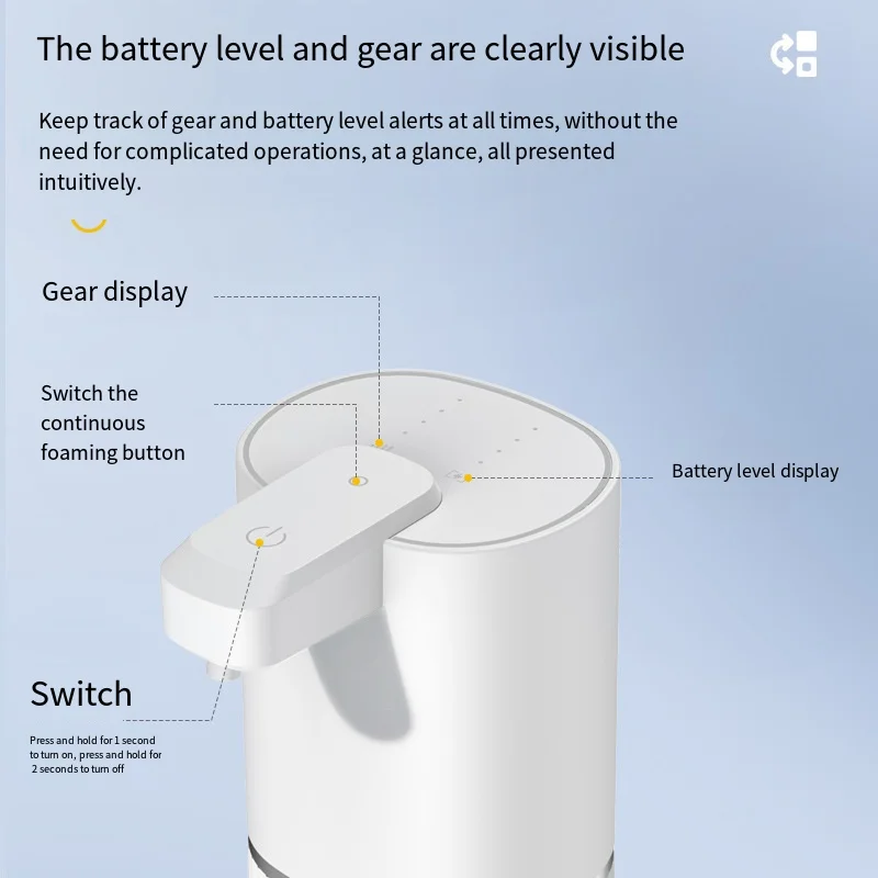 Touchless Automatic Soap Dispenser USB Rechargeable Electric Foaming Foam Dispenser for Kitchen Bathroom