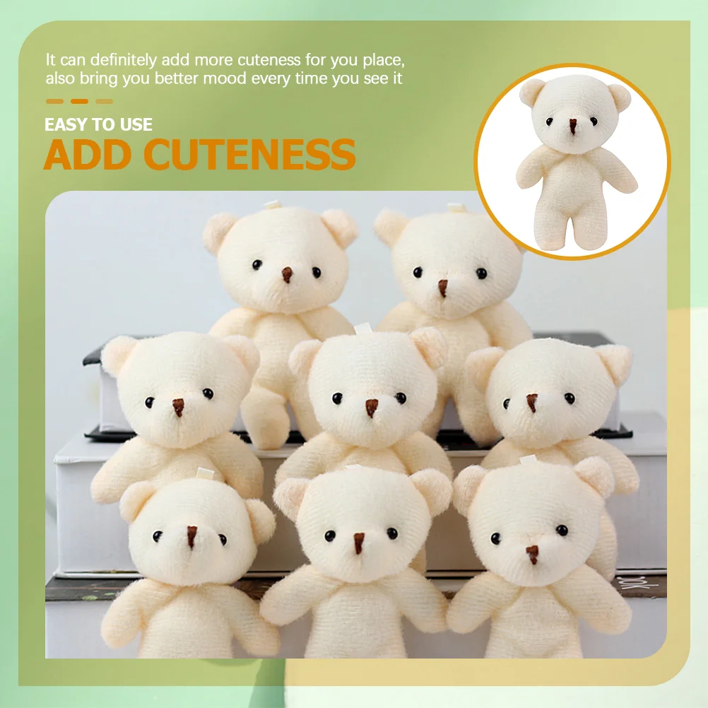 10pcs Bear Hanging Dolls Girls Bear Toys Decorative Bear Ornament Stuffed Bears