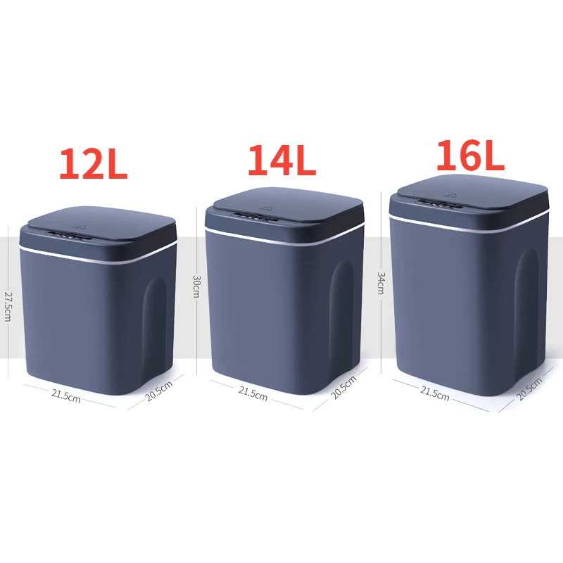 12-16L Intelligent Induction Trash Can Automatic Smart Waste Bin Bathroom Dustbin Home Living Room Kitchen Garbage Bin Storage