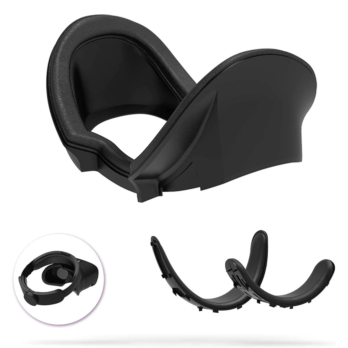 

VR Facial Interface Soft Bracket & PU Leather Foam Face Cover Pad VR Lens Cover Set Replacement for Oculus Rift S
