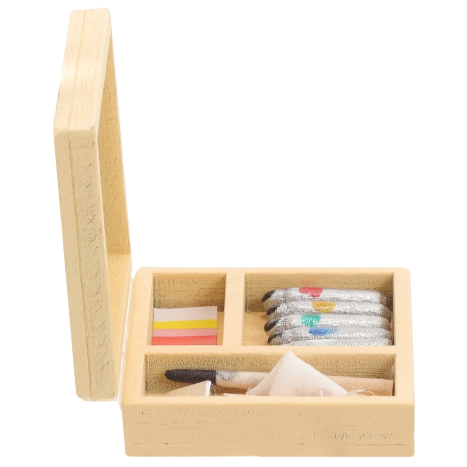 

Dollhouse Paint Box Accessories Miniature Decoration Desktop Creativity Wooden Toy Ornament