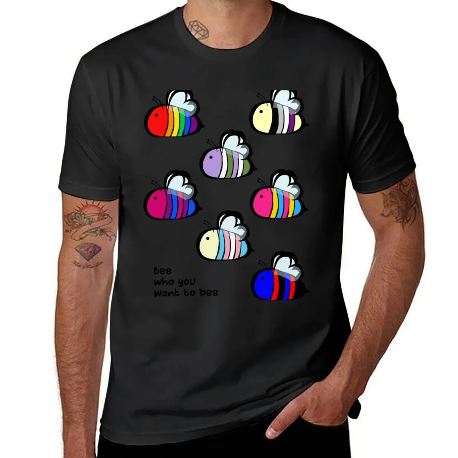 

LGBT Pride Bee Swarm T-Shirt quick drying tees Men's t-shirt