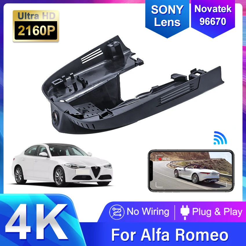 4K 2160P Plug And Play Car Dvr Videoregistratore Dashcam Per Alfa Romeo Giulia Quadrifoglio Gta Veloce Stelvio Quadrifoglio 2016-20