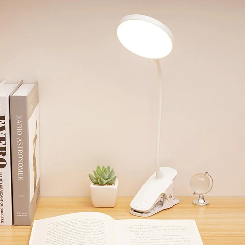 Desk Lamp USB Rechargeable Table Lamp With Clip Bed Reading Book Night Light LED Desk Lamps 3 Modes Dimming Eye Protection DC5V