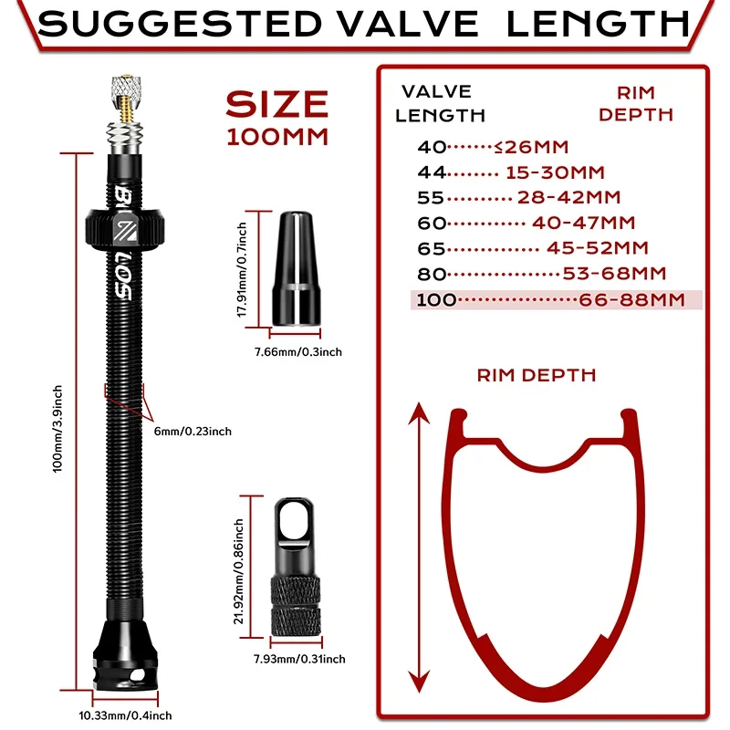 2PC Bicycle Presta Valve CNC Aluminum Alloy Valve for Tubeless Road MTB Gravel