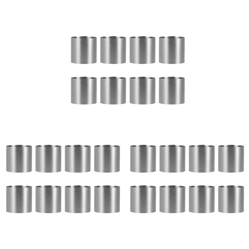 

24 Pieces Stainless Steel Mousse Rings Round Biscuit Cutter Cake Mold Kitchen Baking Pastry Tool For Tart,Fondant,Etc