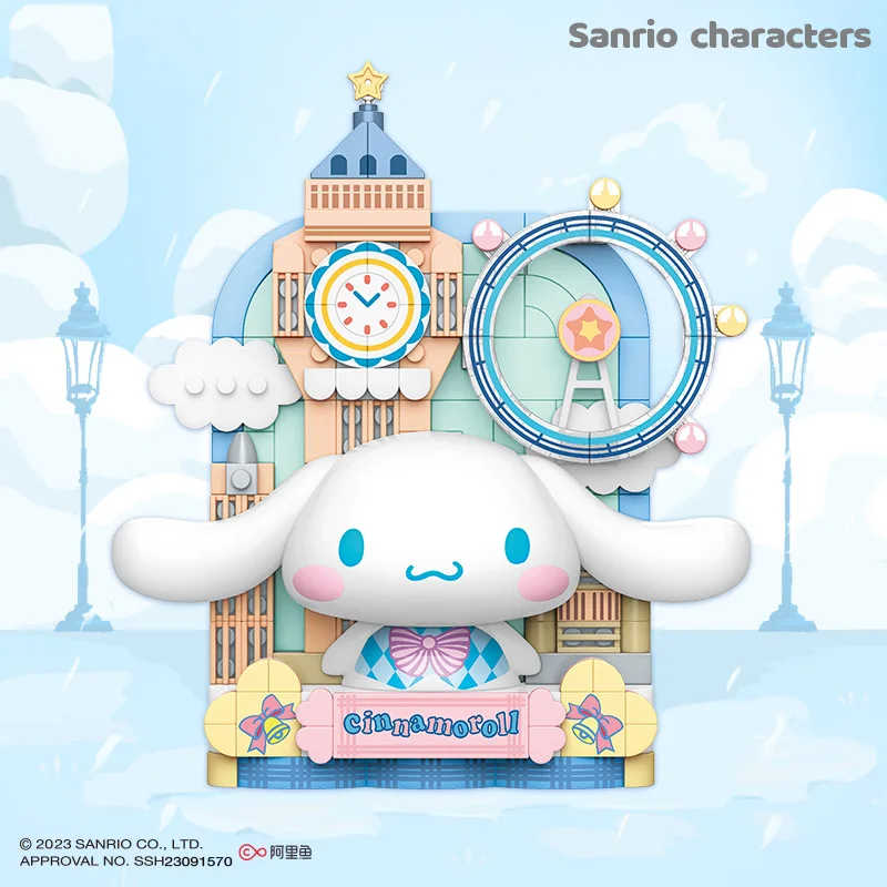 

Kawaii Sanrio строительный блок Cinnamoroll Kuromi мультфильм милый Глобальный путешествия печатная Сборка строительные блоки игрушки для девочек Подарки