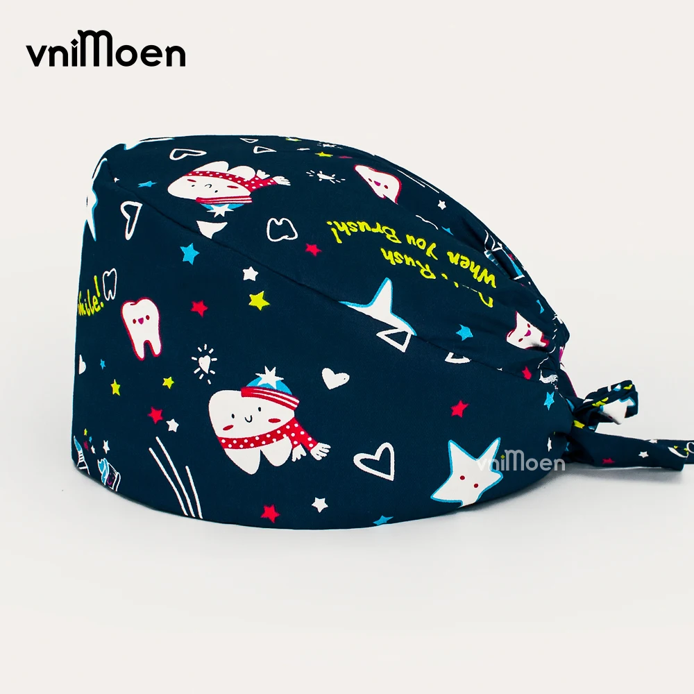 Medical Scrub Hats Cartoon Sombrero de enfermera Pet Hospital Surgeon Cap Dentist Cap Beauty Scrub Cotton Female Medical Surgical Nurse