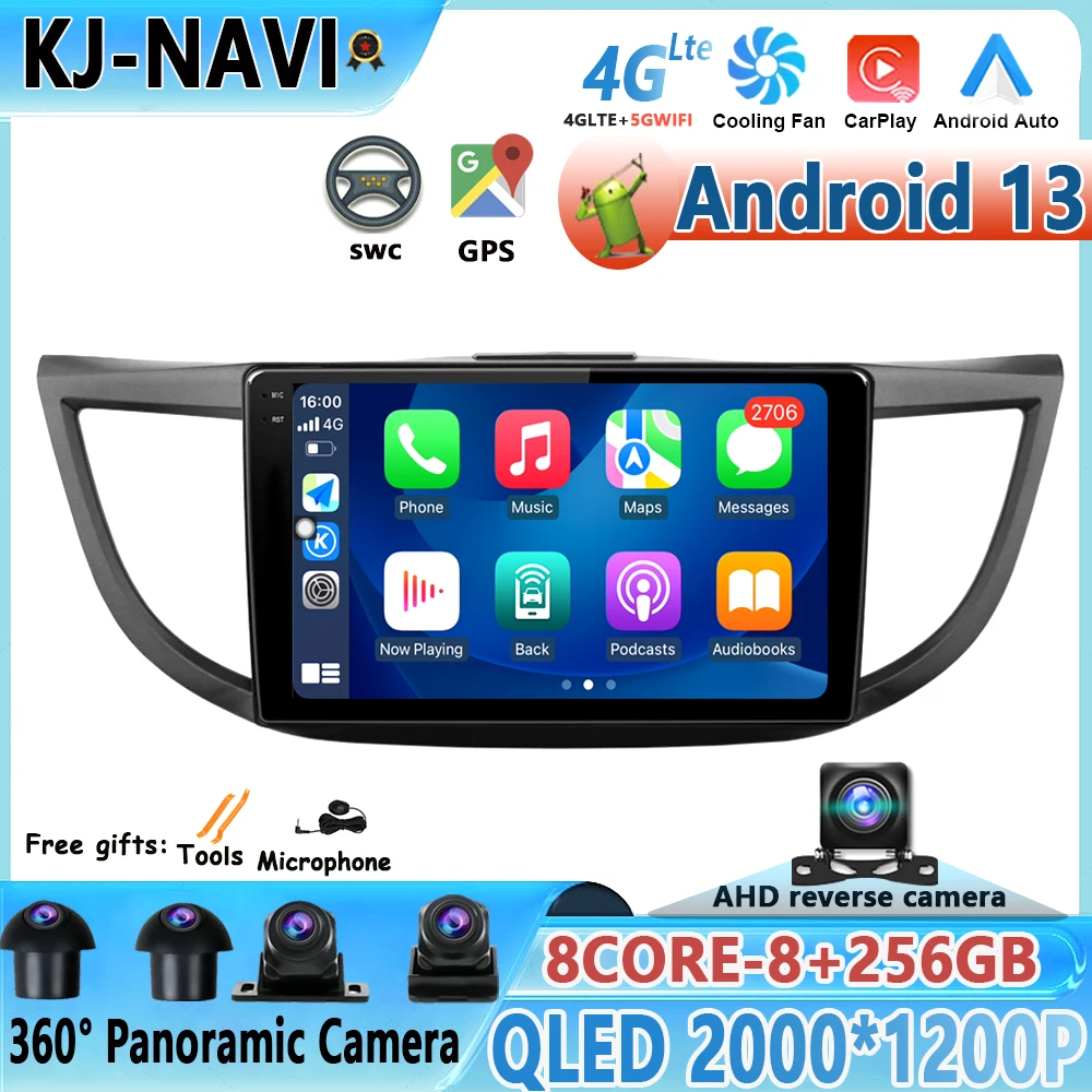 

4G WIFI видеоплеер GPS навигация Android 13 автомобильное радио мультимедиа для HONDA CR-V CRV 2012 2013 2014 2015 2016 Carplay головное устройство