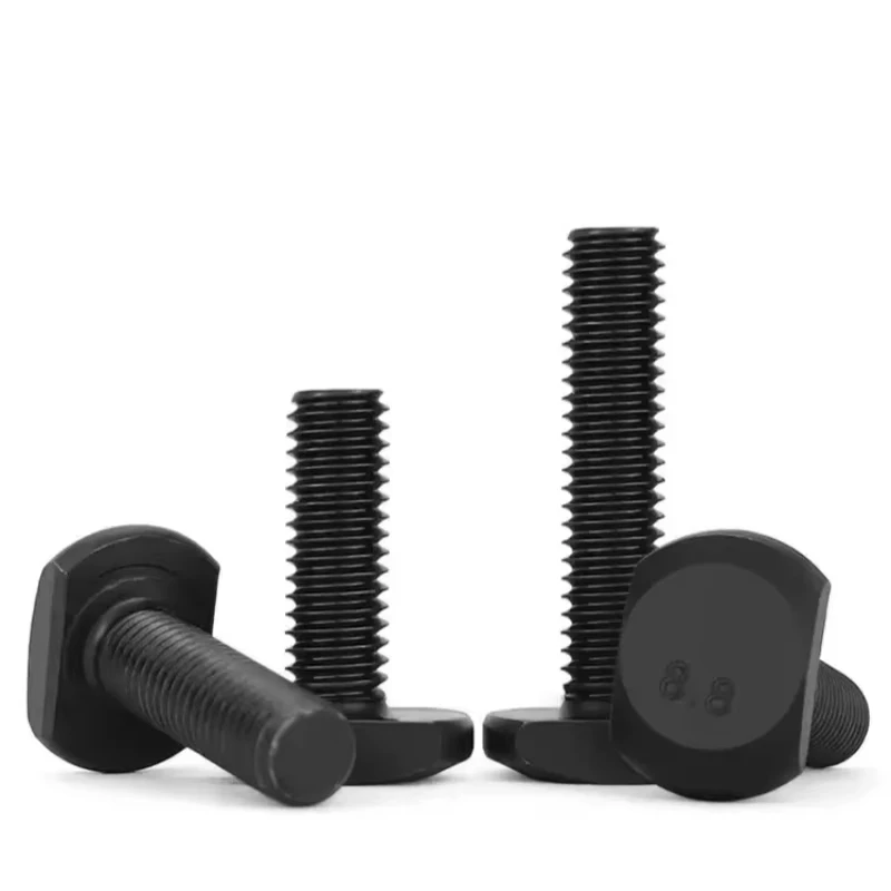 8.8급 탄소강 T-스크류 T-슬롯 채널 레일 트랙 T형 직사각형 해머 헤드 볼트 나사 M8 M10 M12