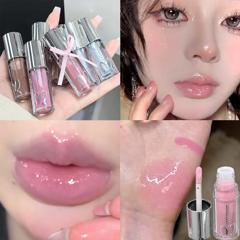 Sparkling Diamond Lip Gloss Mirror Moisturizing Non-Sticky Cup Long Lasting Shimmer Lip Glaze Glitter Liquid Lipstick Makeup