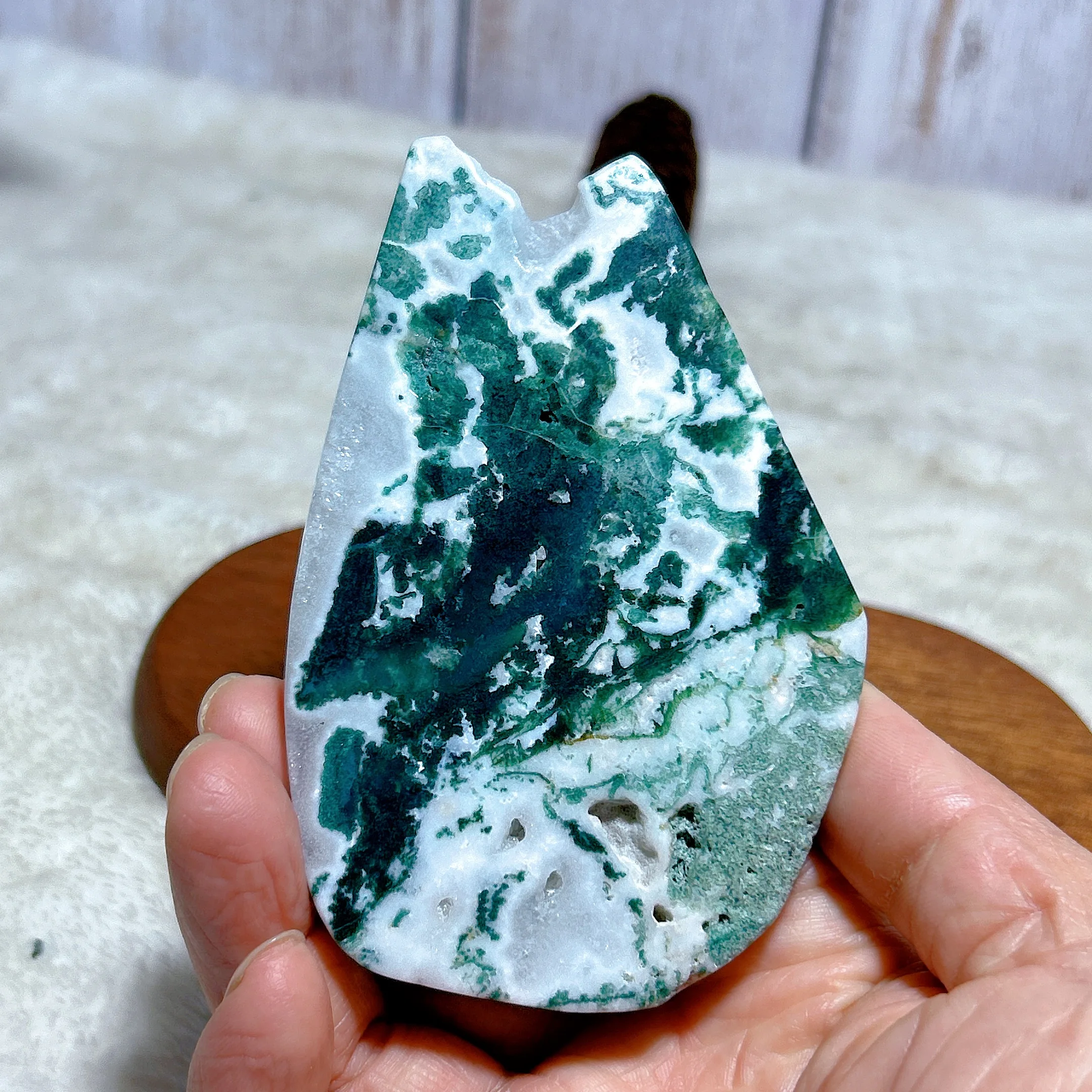 Healing Natural Crystals Moss Agate Slab Slice Gemstones mediation Mineral Energy Home Decorations Gift 2