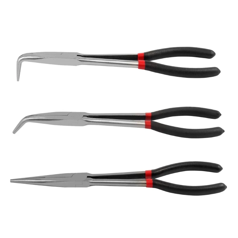 

11" Extra Long Reach Nose Duckbill Pliers 45/90 Degree Straight Needle Bent Multitool Hand Tool Antirust Hardware G6KA