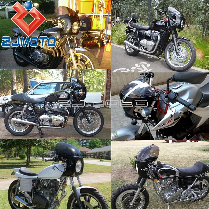 Motorcycle 7" Headlight Fairing Retro Cafe Racer For Yamaha XS XJ XV RD 125 250 350 400 550 650 CB GL 7" Headlight Windshield motorcycle accessories,motorcycle fairing