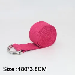 Premium Elastic Yoga & Ballet Stretching Band - Cotton Yoga Strap (Rose Red)