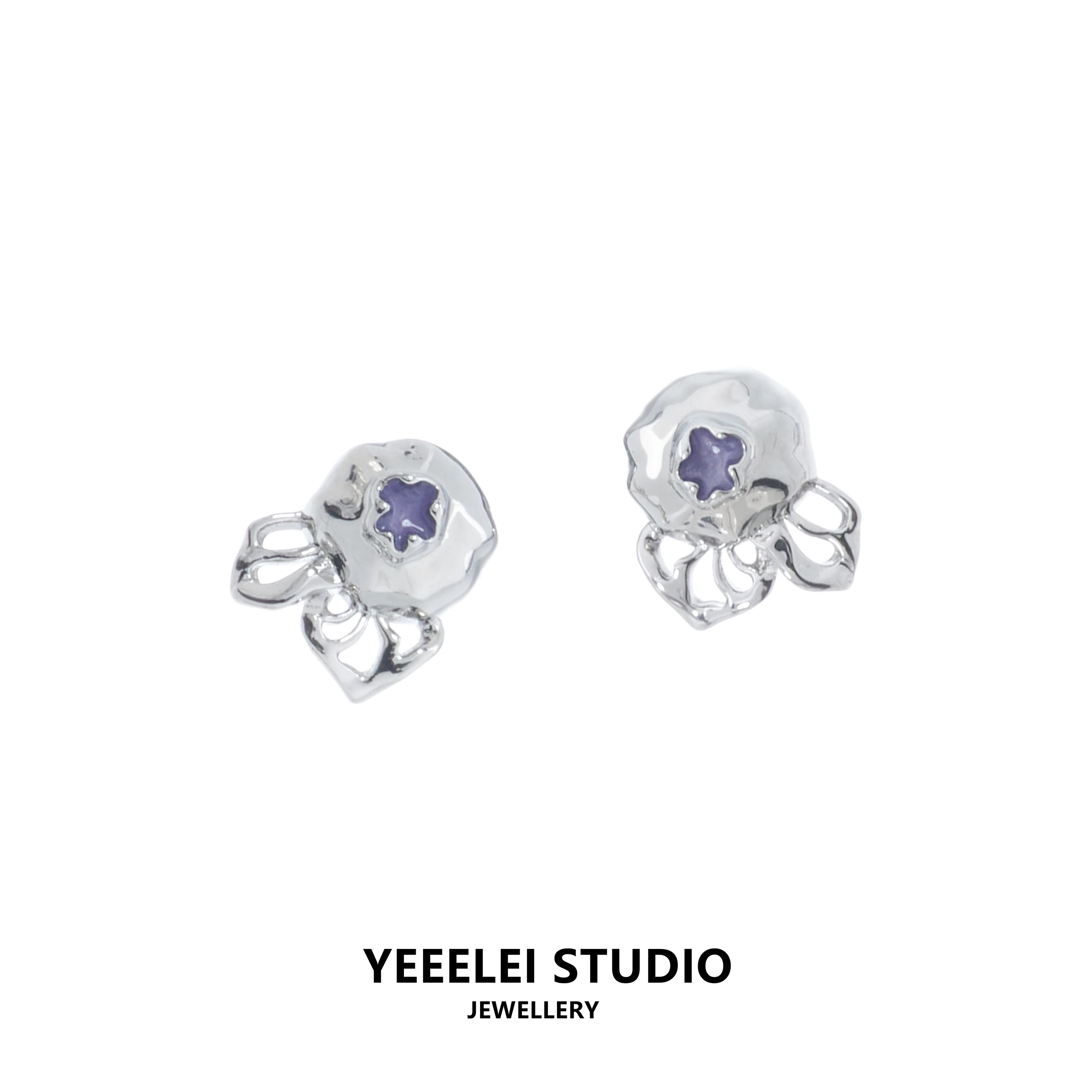 

YEEELEI Original Blueberry Earrings for Women, Small and Exquisite Purple Droplet Glazed Earrings, Unique Design Sense Earrings