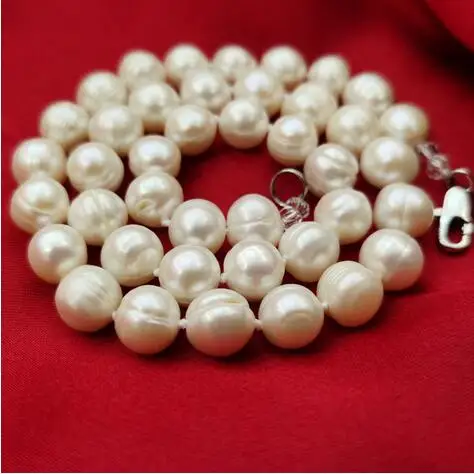 

noble jewelry 10-11 9-10mm 8-9MM natural freshwater pearl necklace DIY women hot sale jewelry 45cm