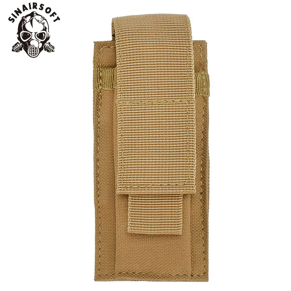 

SINAIRSOFR Nylon Molle Clip Holster Single Magazine Pouch Airsoft Tactical Mag Belt Holder Bag For Hunting Flashlight