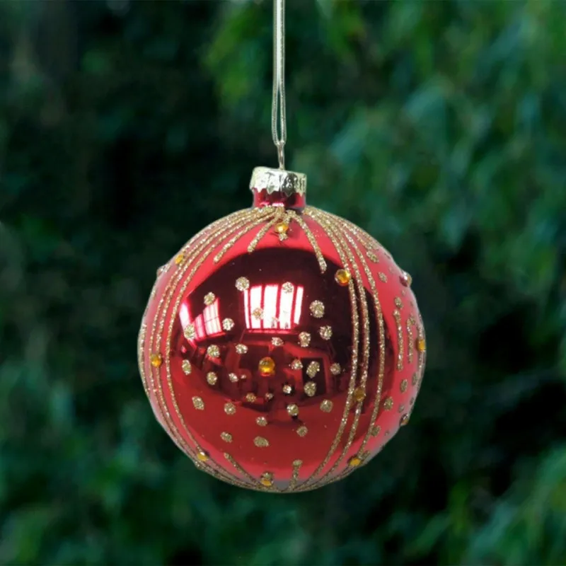 Boule de Verre de Noël Peinte à la Main, Ornement en Poudre d'Or, pour  Fenêtre, Hôtel, Shopping, Mariage, 12 Pièces/Paquet, Diamètre = 8cm