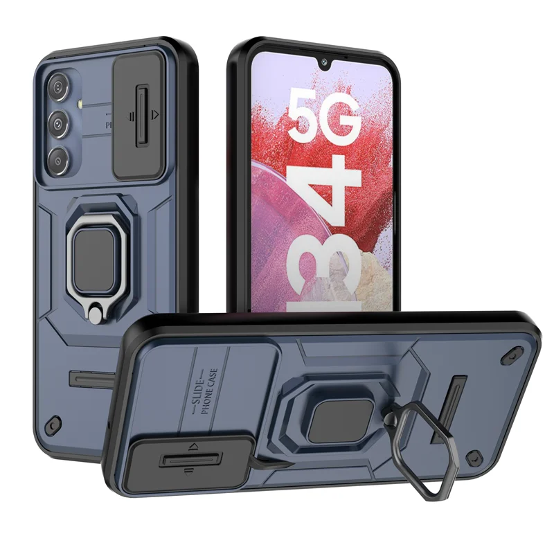 Per Samsung M34 5G Custodia Slide Camera Protector Armor Custodia Per Telefono Per Samsung Galaxy M34 2023 M 34 Cover Posteriore Con Anello Magnetico