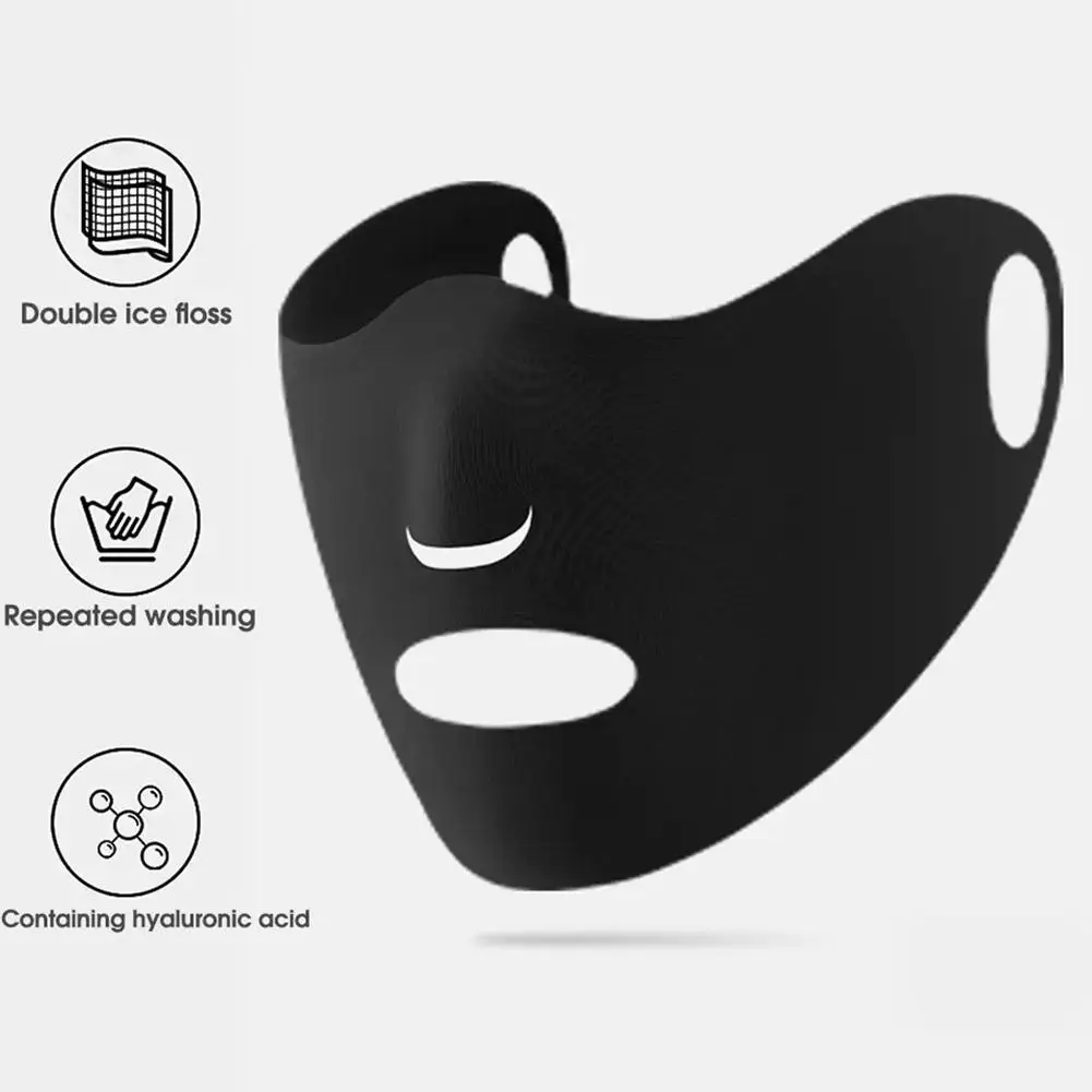 Sunscreen Face Mask Ice Silk Double-layer Sun Protection Anti UV Cooling Breathable Outdoor Golf Cycling Fishing Facial Mask full face mask
