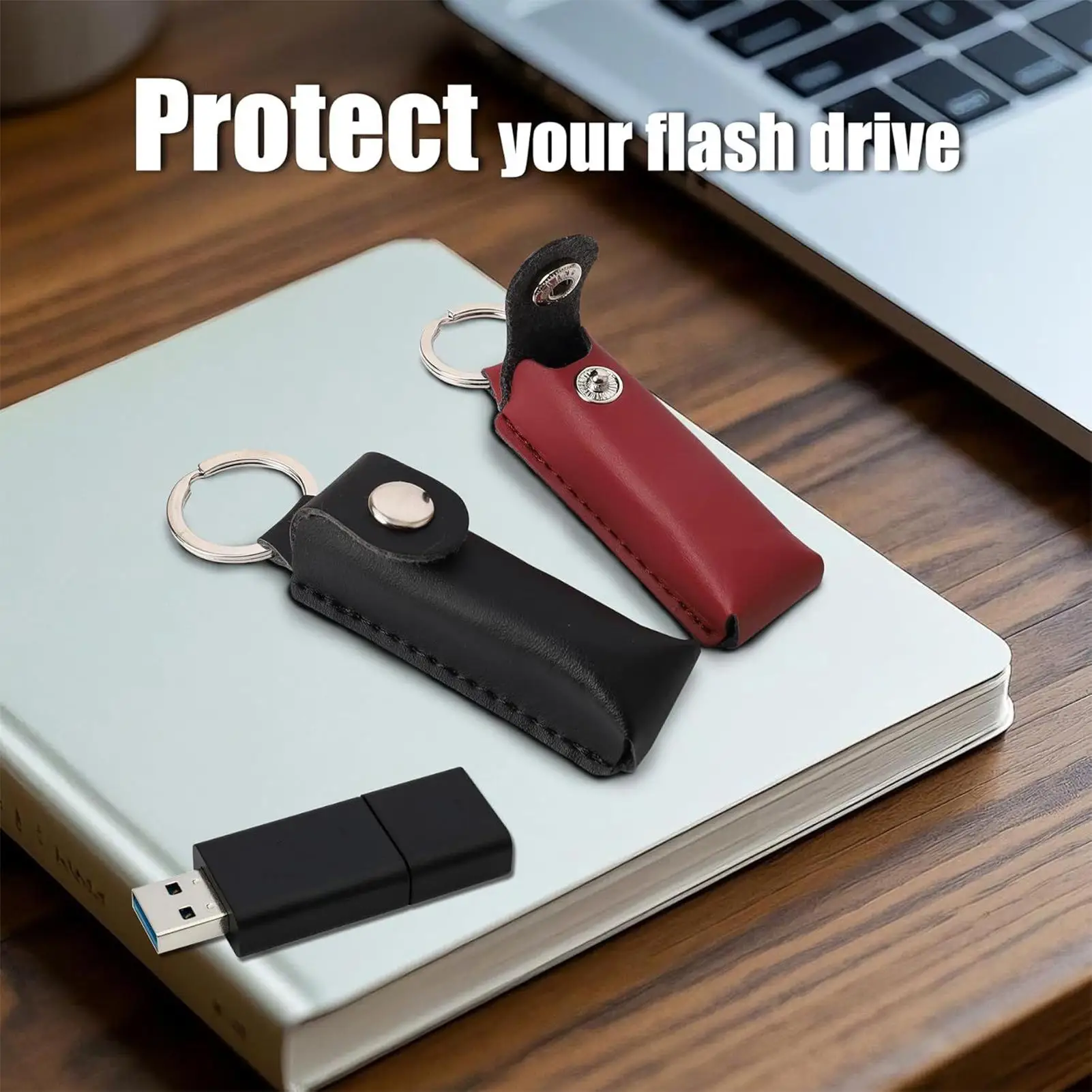 가죽 USB 플래시 드라이브 케이스 스크래치 방지 USB 플래시 드라이브 보..