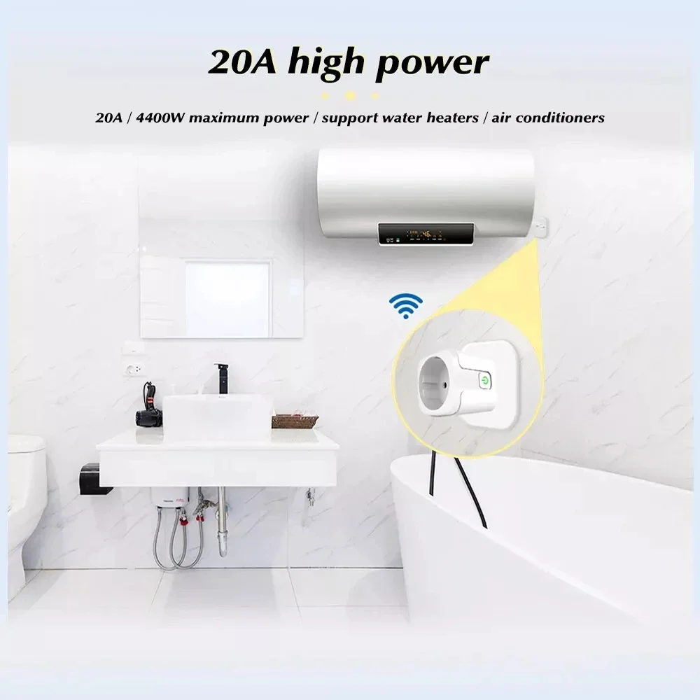 16A/20A Tuya Smart Socket WiFi ZigBee 3.0 EU Plug Power Monitor Timing Function APP Voice Control Alexa Google Home Yandex Alice