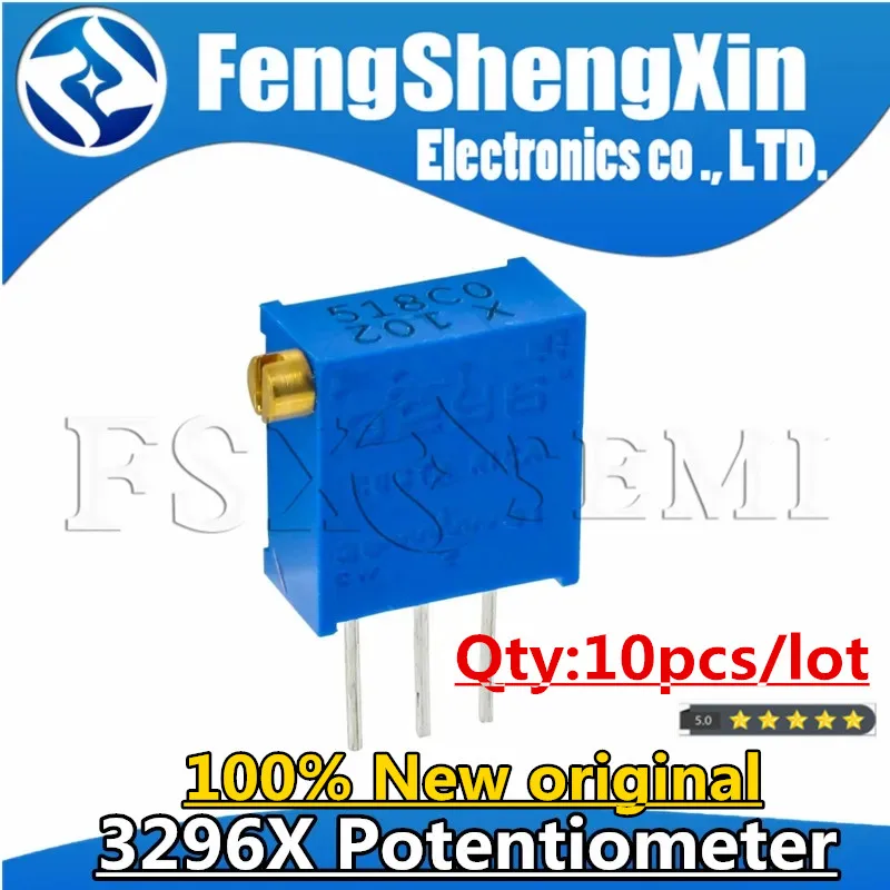 

10pcs 3296 3296X Trimpot Trimmer Potentiometer 1K 2K 5K 10K 20K 50K 100K 200K 500K 1M ohm 100R 200R 500R X103 X104 X105 X203
