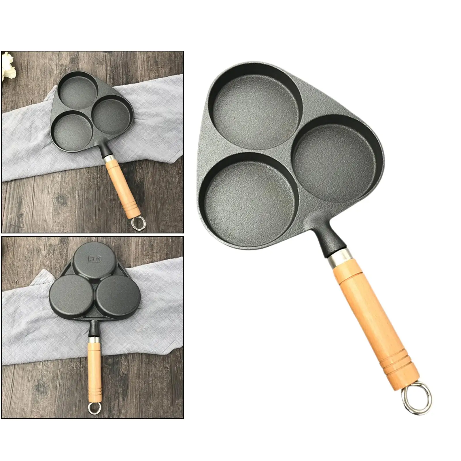 Non-Stick 3 Cup Egg Frying Pan Cast Iron Omelet Pot Steak Fry Cookware