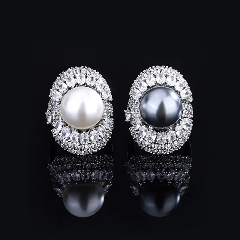 

Astuyo Wish Vintage Style Women Ring Pearl with Cubic Zirconia Statement Ring Band Ring for Female Mother Wife Grandma Gift