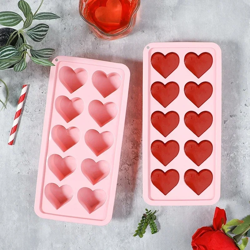 Ice Mold Heart-shaped Multifunctional DIY Pudding Candy Chocolate Soap Molds for Kitchen Party