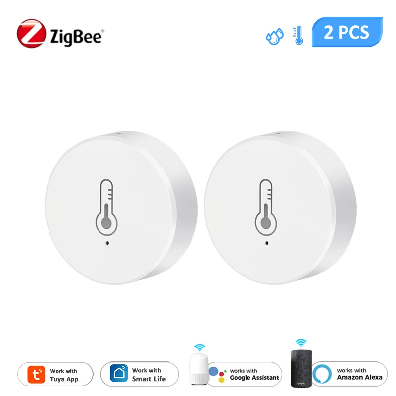 Tuya Smart Home Zigbee Temperature Sensor Humidity Sensor Smart Scene Life APP Control Vias Alexa Google Home Assistant