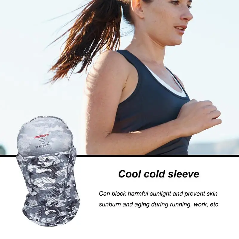 Summer Arm Cover Sleeves Ice Silk Arm Cover Breathable For Outdoor Cooling Sun-Proof Sleeves Head Gear To Block UVA And UVB