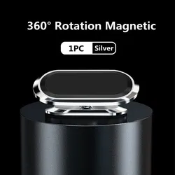 Sleek Magnetic Car Phone Holder Stand for Air Vent and Dashboard (Silvery)