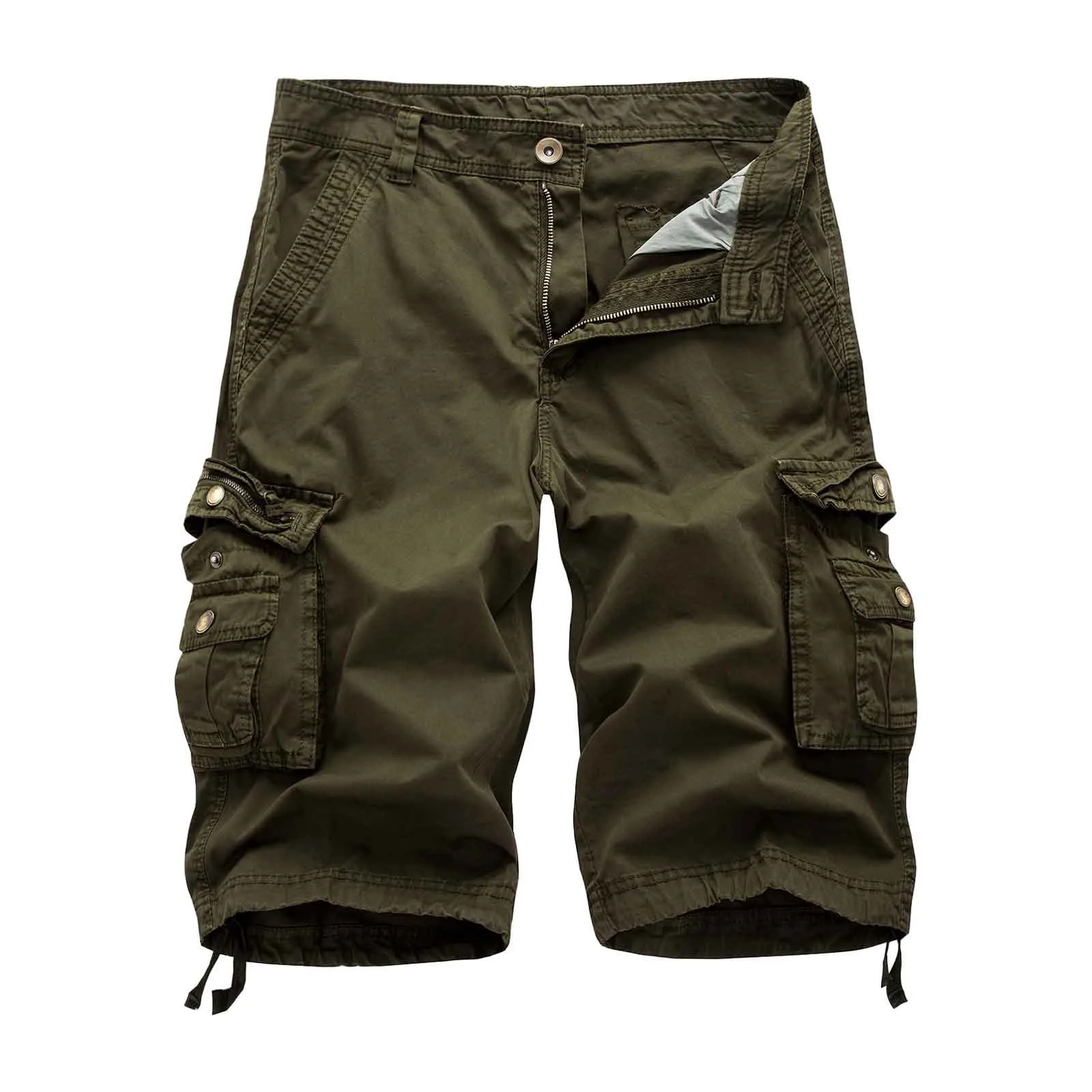 Cargo Shorts Summer Men's Solid Multi-Pocket Outdoor Military Tactical Casual Cargo Short Pants Plus Size Outdoor Clothing 2024