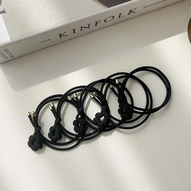 5PC Good Soft Black Brown High Elasticity Hair Ties Rope for Women Girls Ponytail Holder Korean Hair Accessories