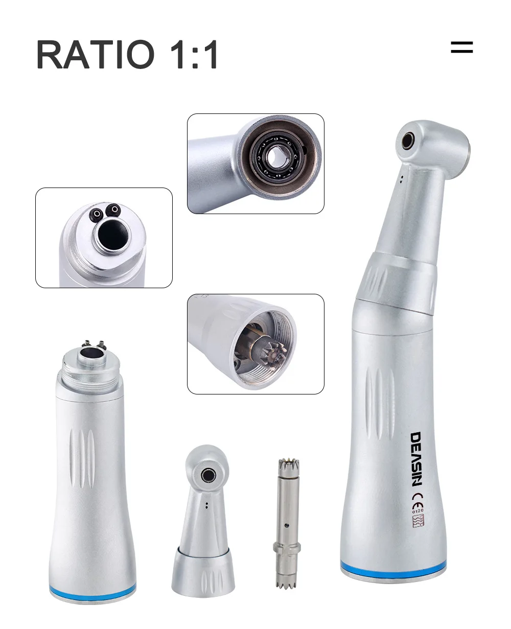 DEASIN Dental Innenwassersprührohr Low Speed Contra Angle Handstück E-Typ-Koppler blauer Ring Push Button Zahnheilkunde Werkzeug – Detail 3