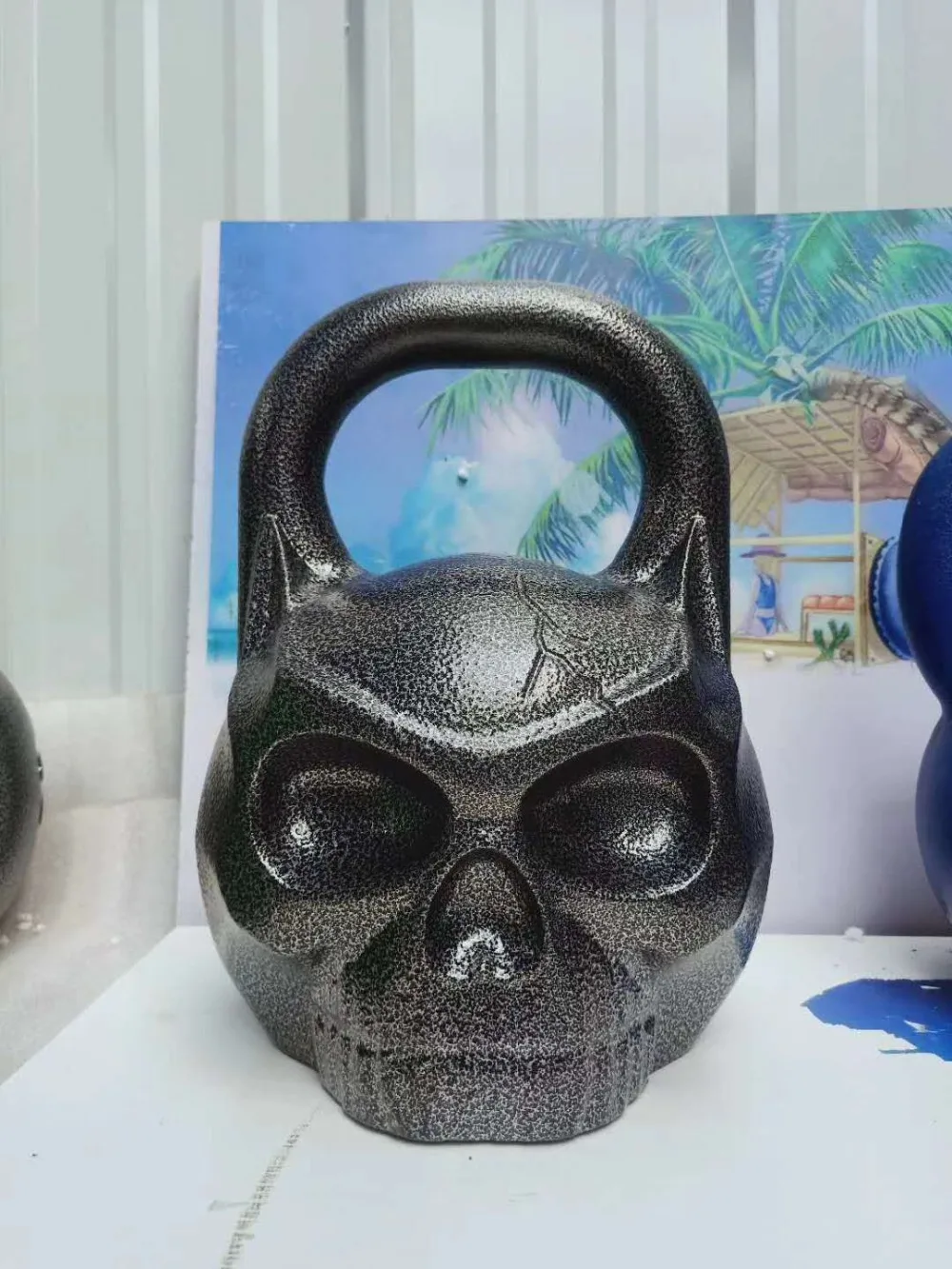 28Kg Skull Style Kettle-Bell Ghost Face Kettle Bell Lifting Pot Manubri Fitness Kettlebells