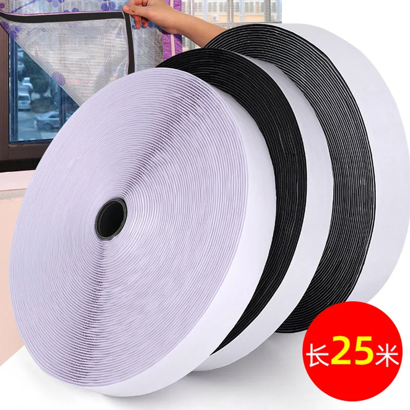 TUKA 25mx20mm Nastro Gancio E Anello Da Cucire, Non Adesivo Hook &amp; Loop Striscia, Cucire On